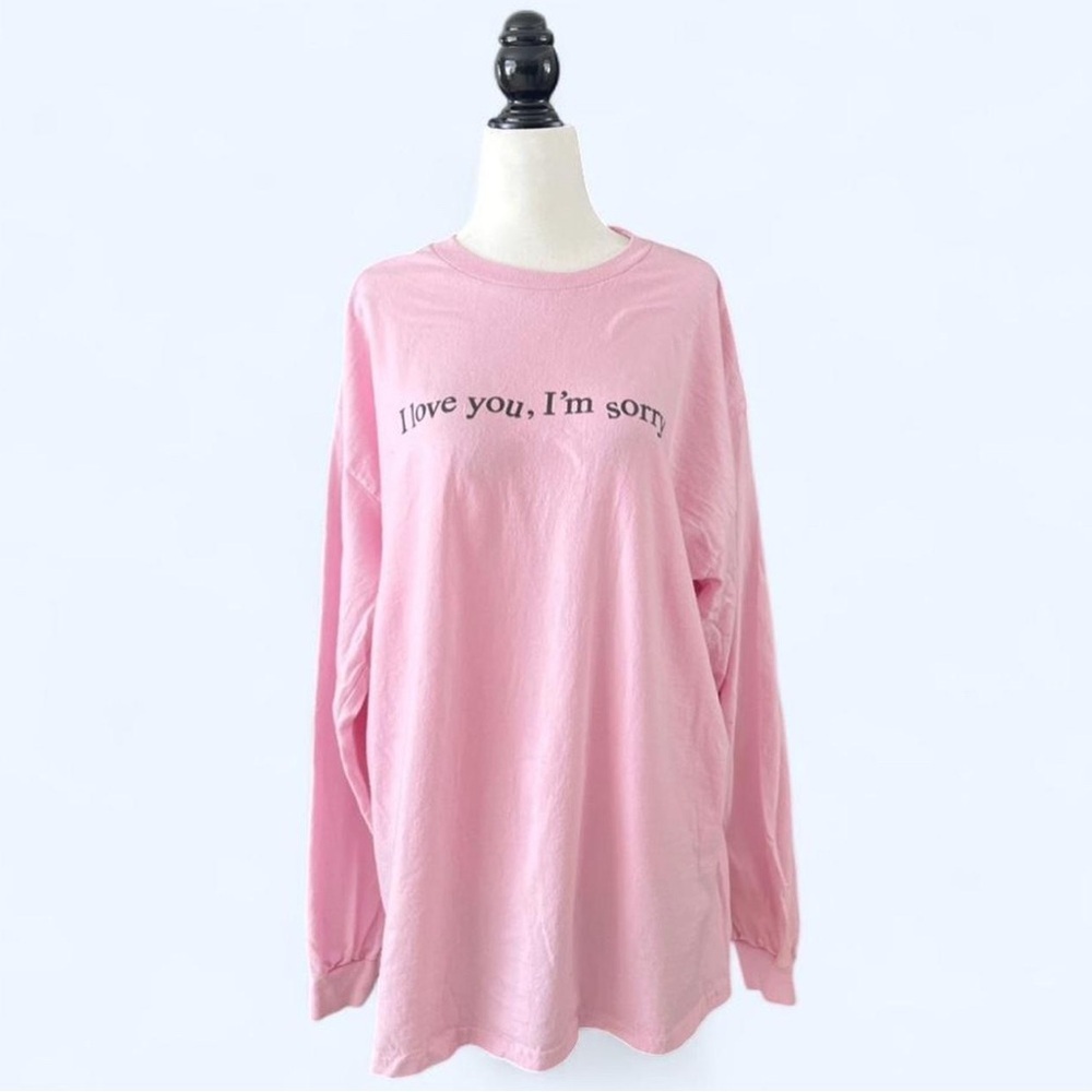 Gracie Abrams Concert Merch 2025 Pink Long Sleeve Shirt “I love you, I'm sorry"